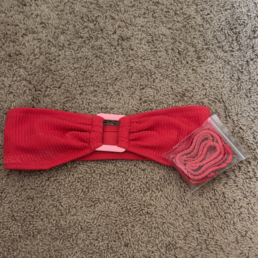 Aerie Red Bow Bikini Top